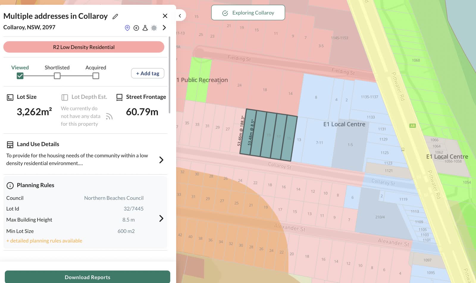 Collaroy coastal residential context